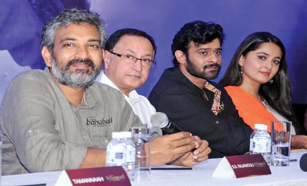 SS Rajamouli, Prem Menon, Prabhas and Anushka Shetty SS Rajamouli, Prem Menon, Prabhas and Anushka Shetty